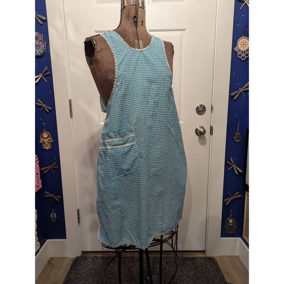 No Brand Other - Vintage Handmade Gingham Apron 1960s MCM Pinup